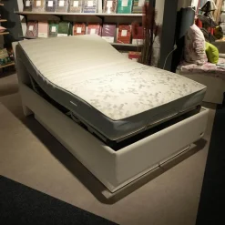 RUF Betten Polsterbetten|Polsterbett Composium 800 Stoff 06150 Weiß Creme Inklusive Matratze Und Vollautomatic