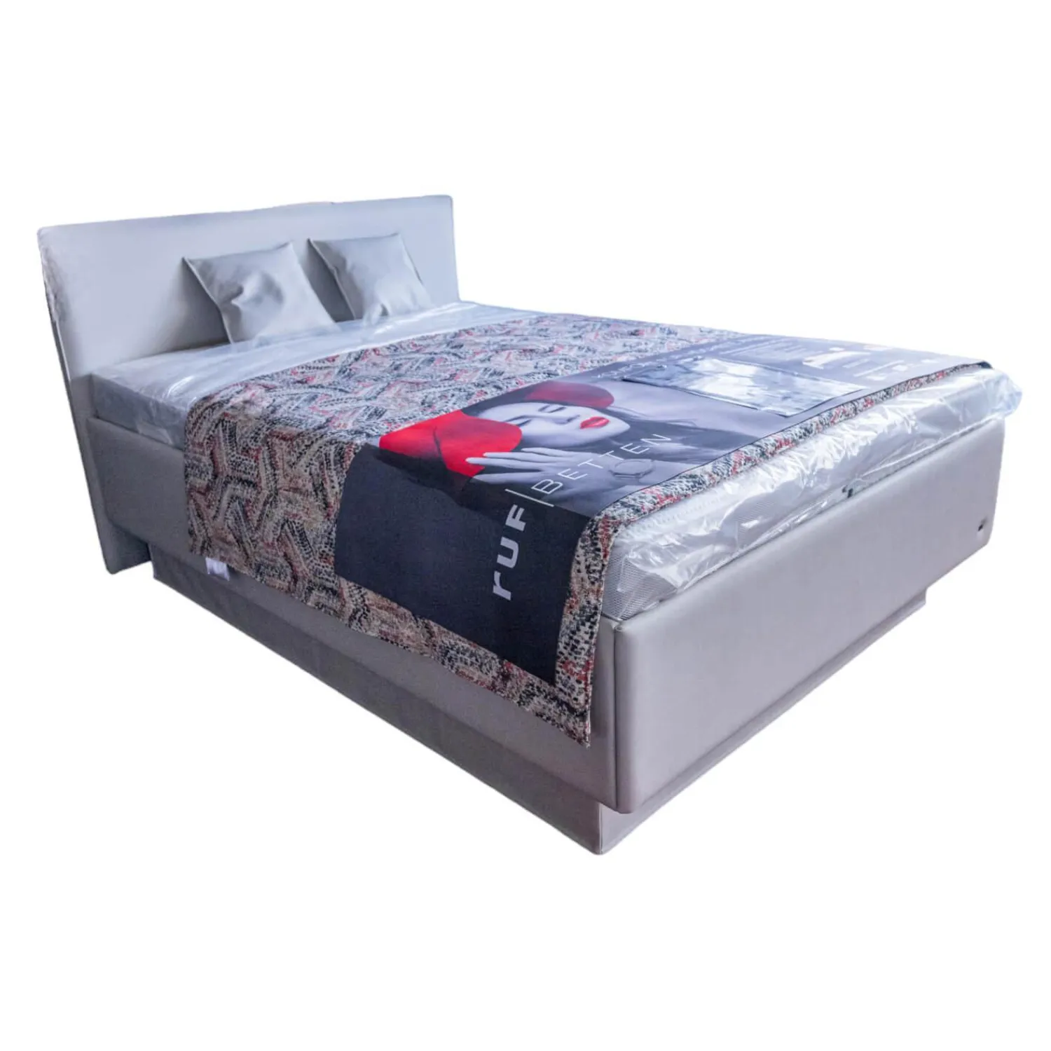 RUF Betten Polsterbetten|Polsterbett Composium Bezug Lederoptik Sand Grau Mit Matratze Und Kissen