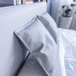 RUF Betten Polsterbetten|Polsterbett Composium Bezug Lederoptik Sand Grau Mit Matratze Und Kissen