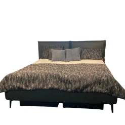 Musterring Polsterbetten|Polsterbett Drake Leder Anthrazit Fuß Metall Anthrazit Inklusive Matratzen