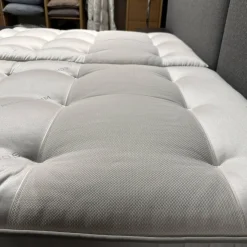 Schramm Polsterbetten|Polsterbett Paio Stoff Mirage Graublau Mit Matratzen Und Motorischer Verstellung