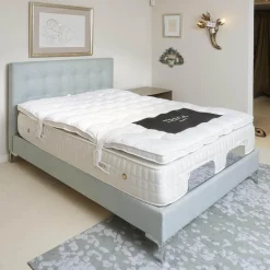 Treca Interiors Polsterbetten|Polsterbett Super Cad Stoff Gio Lune 009 Türkis mit Matratzen