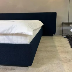 Walter Knoll Polsterbetten|Polsterbett Yuuto 810 200 Stoff Hearth Undersea Schwarz Sockel Schwarz Mit Überstand ohne Matratze ohne Lattenrost