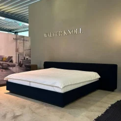 Walter Knoll Polsterbetten|Polsterbett Yuuto 810 200 Stoff Hearth Undersea Schwarz Sockel Schwarz Mit Überstand ohne Matratze ohne Lattenrost