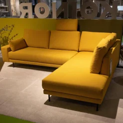 freistil Rolf Benz Polstergruppen|Polstereckgarnitur Und Sessel 170 Stoff 6545 Honiggelb Gelb Fuß Stahl Rundrohr Tiefschwarz RAL9005 Schwarz