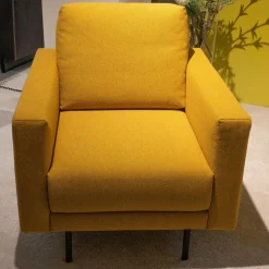 freistil Rolf Benz Polstergruppen|Polstereckgarnitur Und Sessel 170 Stoff 6545 Honiggelb Gelb Fuß Stahl Rundrohr Tiefschwarz RAL9005 Schwarz