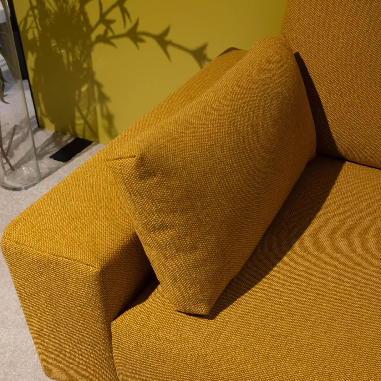 freistil Rolf Benz Polstergruppen|Polstereckgarnitur Und Sessel 170 Stoff 6545 Honiggelb Gelb Fuß Stahl Rundrohr Tiefschwarz RAL9005 Schwarz