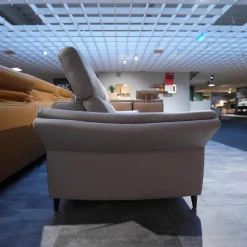 Hukla Ecksofas|Polstergarnitur 4055 Bezug 60 Credo Granit Aluminiumfuß Schwarz F2 Mit WallAway-Funktion