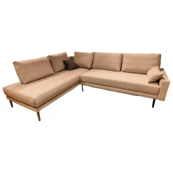 freistil Rolf Benz Ecksofas|Polstergarnitur 170 Bezug Stoff 4020 Silbergrau Stahlfuß Schwarz Inklusive 2 Kissen