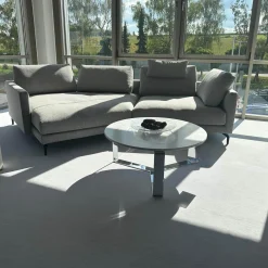 Rolf Benz Wohnlandschaften|Polstergarnitur 333 Jola Stoff 26 202 Grau Weiß Gussfuß Aluminium Verkehrsschwarz Schwarz Matt Pulverbeschichtet