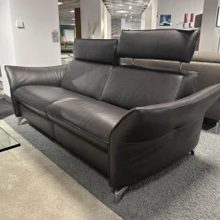 himolla Polstergruppen|Polstergarnitur 1926 Leder 31 Longlife Moor Schwarz Braun Füße Metall 62 Edelstahloptik Gebürstet