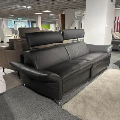 himolla Polstergruppen|Polstergarnitur 1926 Leder 31 Longlife Moor Schwarz Braun Füße Metall 62 Edelstahloptik Gebürstet