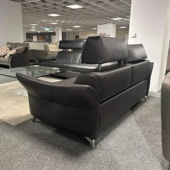 himolla Polstergruppen|Polstergarnitur 1926 Leder 31 Longlife Moor Schwarz Braun Füße Metall 62 Edelstahloptik Gebürstet