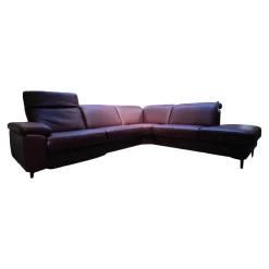 Hukla Ecksofas|Polstergarnitur 4054 Leder 60 Rodeo Barolo Fuß Metall Schwarz