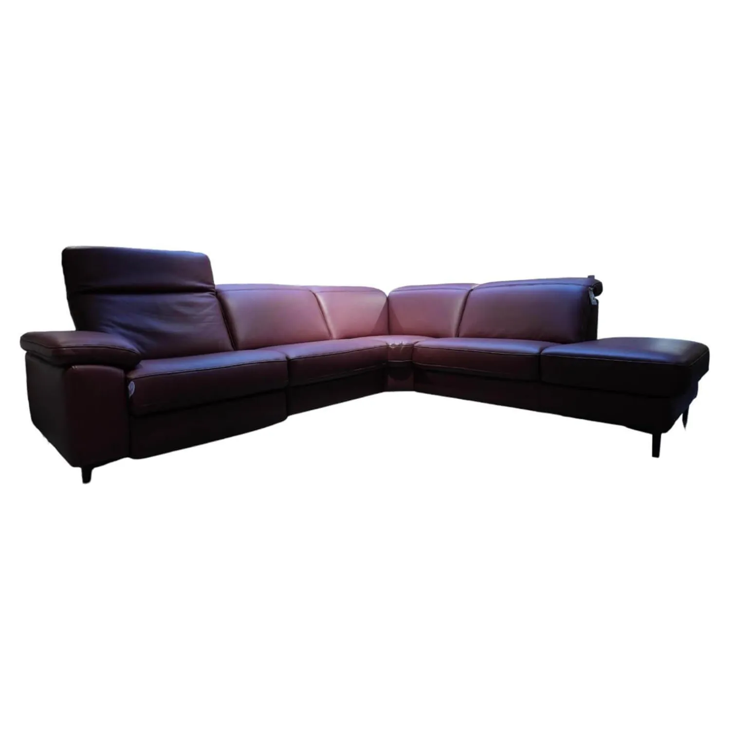 Hukla Ecksofas|Polstergarnitur 4054 Leder 60 Rodeo Barolo Fuß Metall Schwarz