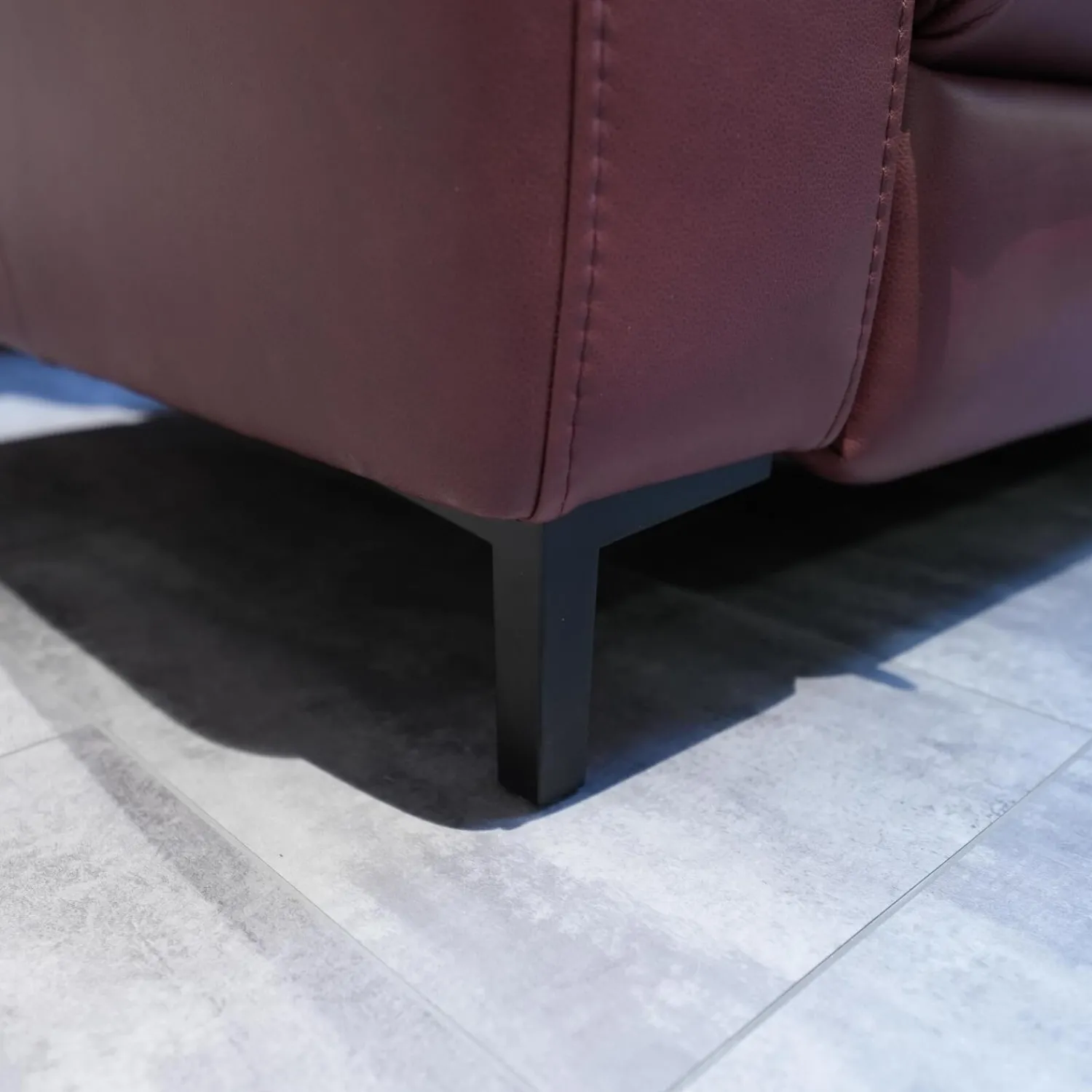 Hukla Ecksofas|Polstergarnitur 4054 Leder 60 Rodeo Barolo Fuß Metall Schwarz