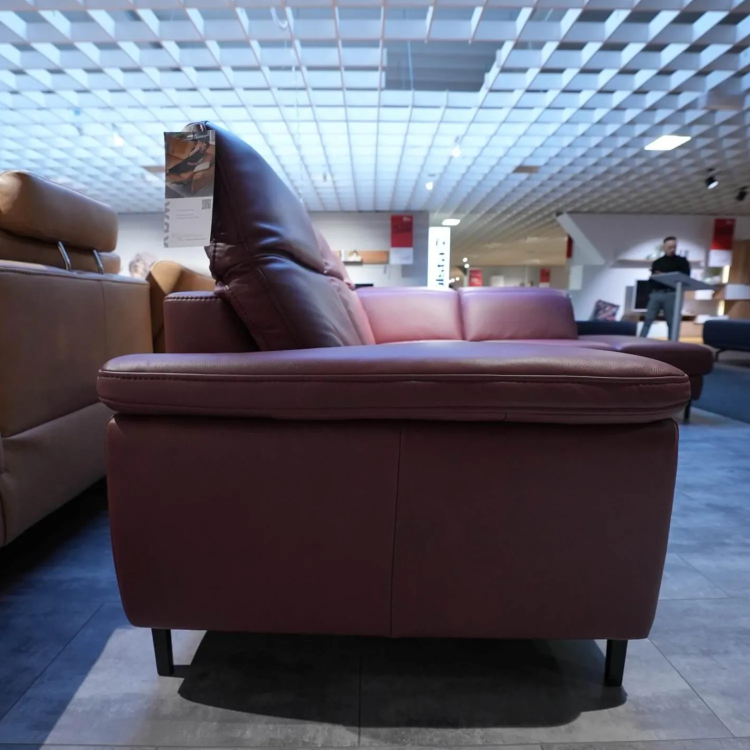 Hukla Ecksofas|Polstergarnitur 4054 Leder 60 Rodeo Barolo Fuß Metall Schwarz