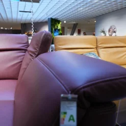 Hukla Ecksofas|Polstergarnitur 4054 Leder 60 Rodeo Barolo Fuß Metall Schwarz