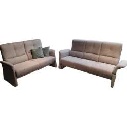 himolla Polstergruppen|Polstergarnitur 6001 Select Stoff Bodyflux Aqua Braun Grau Gestell Mit Stoff Bezogen Mit Kunststoffgleitern