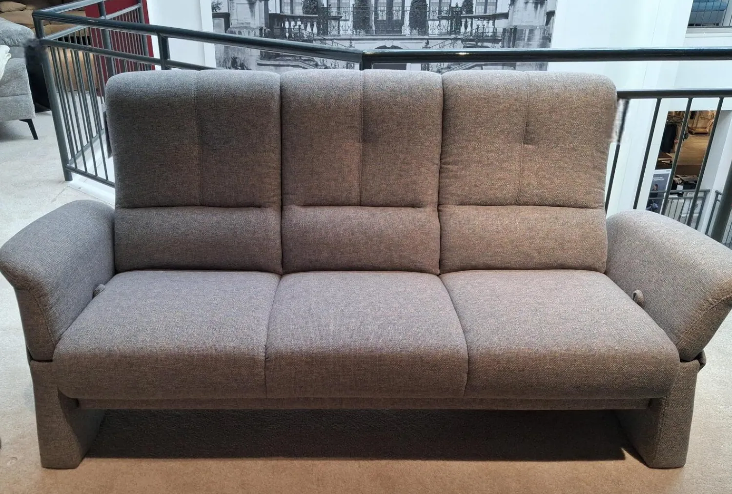 himolla Polstergruppen|Polstergarnitur 6001 Select Stoff Bodyflux Aqua Braun Grau Gestell Mit Stoff Bezogen Mit Kunststoffgleitern