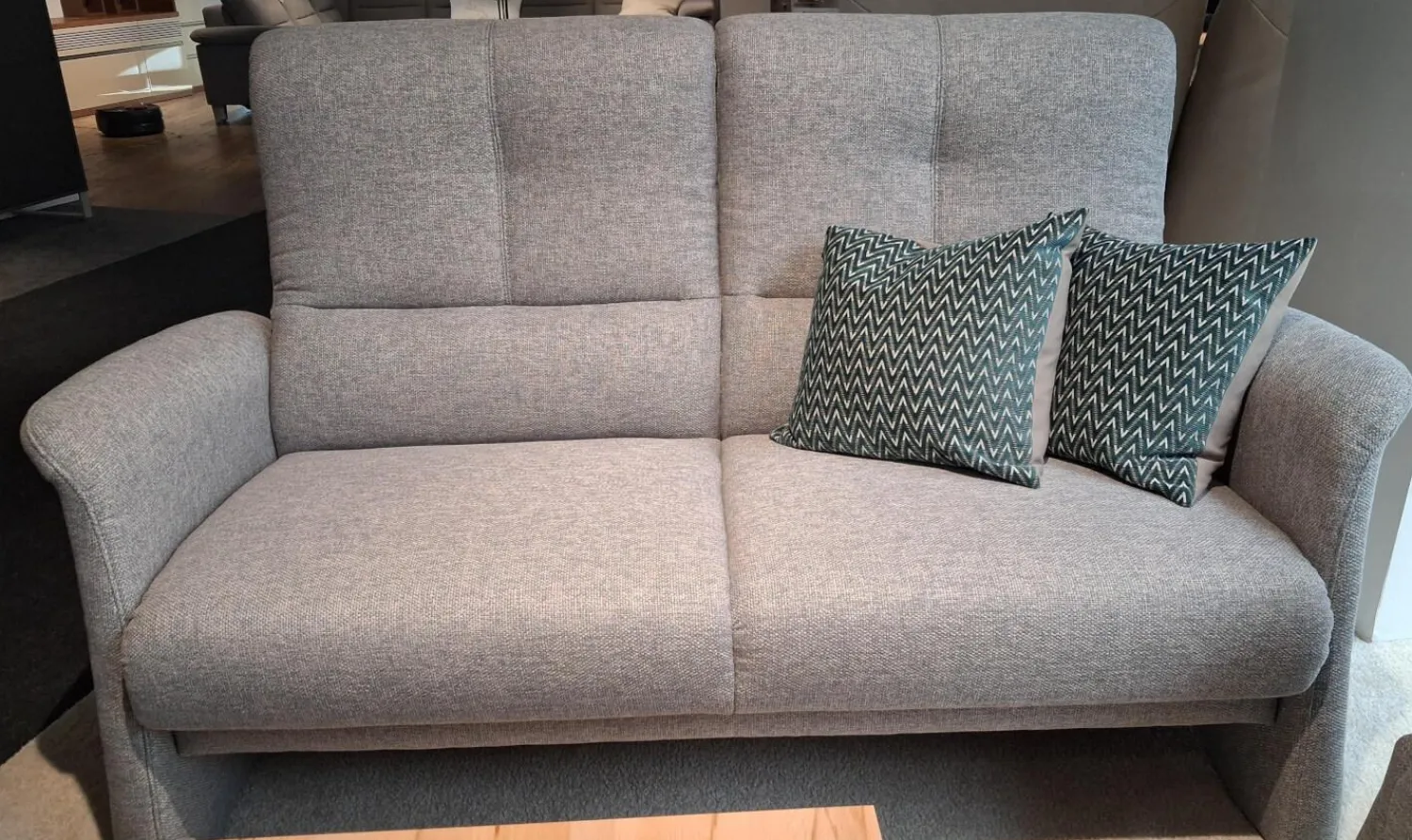 himolla Polstergruppen|Polstergarnitur 6001 Select Stoff Bodyflux Aqua Braun Grau Gestell Mit Stoff Bezogen Mit Kunststoffgleitern