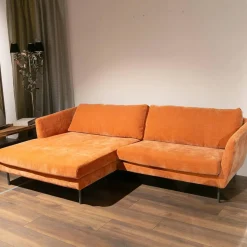 Sits Ecksofas|Polstergarnitur Betty MS 1010 Stoff Wildflower 7 Pail Rust Orange Fuß 177 Metall Grau