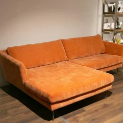 Sits Ecksofas|Polstergarnitur Betty MS 1010 Stoff Wildflower 7 Pail Rust Orange Fuß 177 Metall Grau