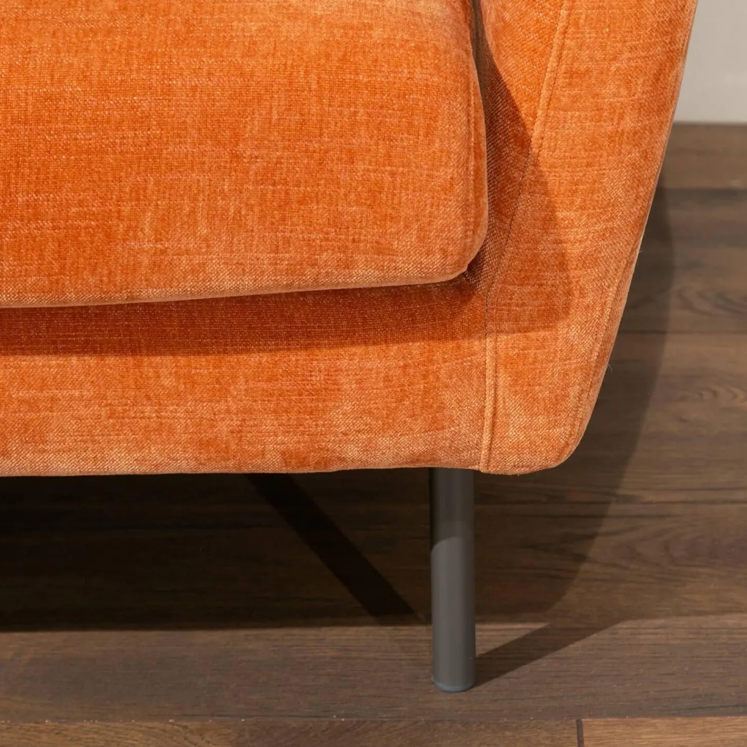 Sits Ecksofas|Polstergarnitur Betty MS 1010 Stoff Wildflower 7 Pail Rust Orange Fuß 177 Metall Grau