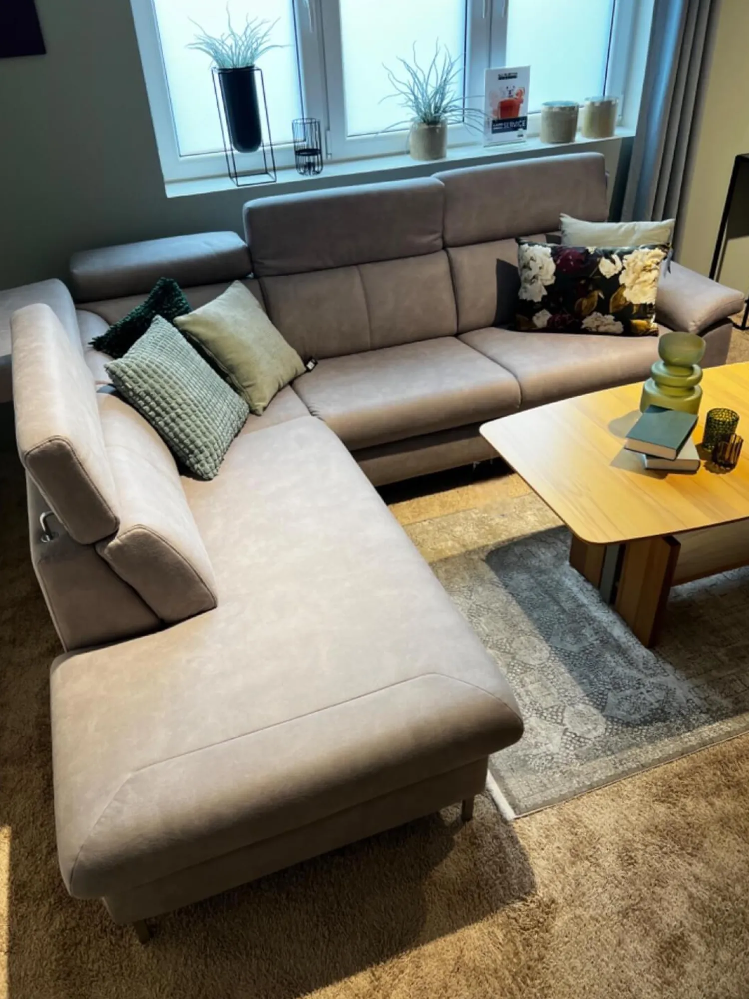 Global Ecksofas|Polstergarnitur Cornella Style Stoff Bulus FB32 Silber Grau Fuß Metall Inklusive Kissen