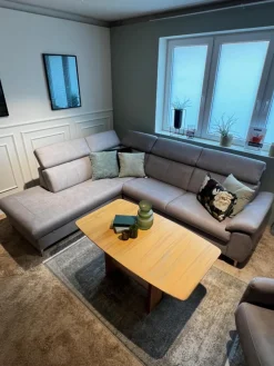 Global Ecksofas|Polstergarnitur Cornella Style Stoff Bulus FB32 Silber Grau Fuß Metall Inklusive Kissen