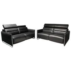 Stressless Polstergruppen|Polstergarnitur Emily V2 R Leder Cori 19 Black Schwarz Kufen Verchromt