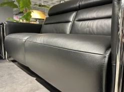 Stressless Polstergruppen|Polstergarnitur Emily V2 R Leder Cori 19 Black Schwarz Kufen Verchromt