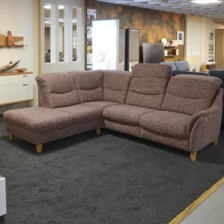 Activineo Ecksofas|Polstergarnitur Gavi Bezug Stoff Toronto 7 Brombeer Füße Eiche Inklusive Wall-Away Funktion Motorisch