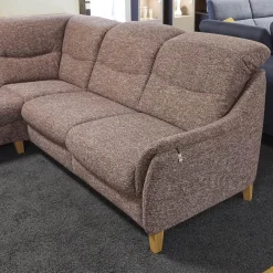 Activineo Ecksofas|Polstergarnitur Gavi Bezug Stoff Toronto 7 Brombeer Füße Eiche Inklusive Wall-Away Funktion Motorisch
