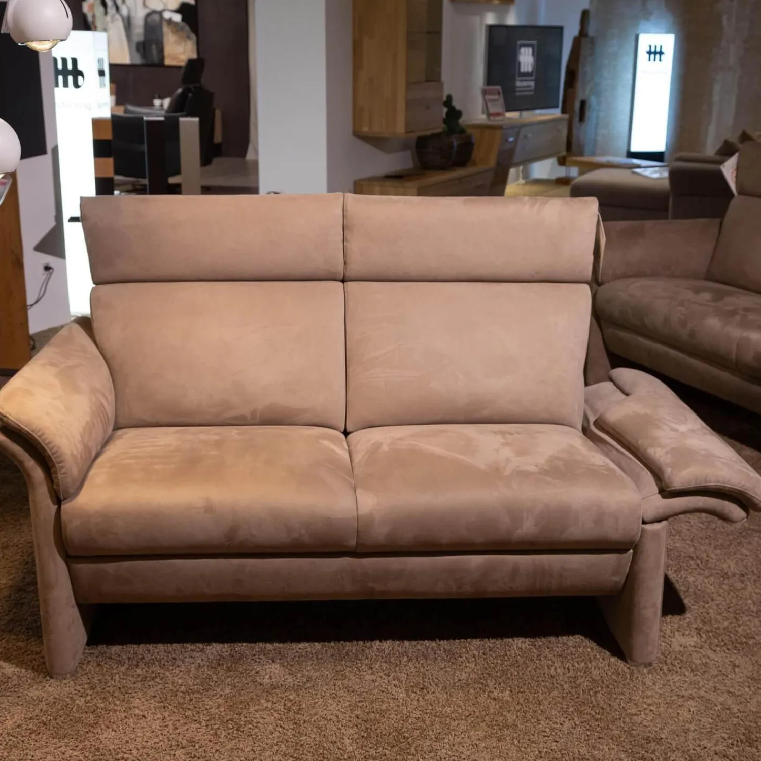 Puhlmann Polstergruppen|Polstergarnitur Gomera Stoff 89804 Gr. D Fuß Chromgleiter Matt Mit 2 Sofas Und 1 Sessel