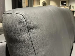 Hülsta Polstergruppen|Polstergarnitur HS 450 Leder 545 56 Anthrazit Füße Metall Schwarz Inklusive Kissen