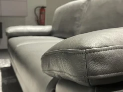 Hülsta Polstergruppen|Polstergarnitur HS 450 Leder 545 56 Anthrazit Füße Metall Schwarz Inklusive Kissen