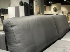 Hülsta Polstergruppen|Polstergarnitur HS 450 Leder 545 56 Anthrazit Füße Metall Schwarz Inklusive Kissen