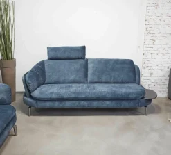 Activineo Polstergruppen|Polstergarnitur Kami Stoff 0735-51 Petrol Füße Anthrazit Verchromt 2 Sofas