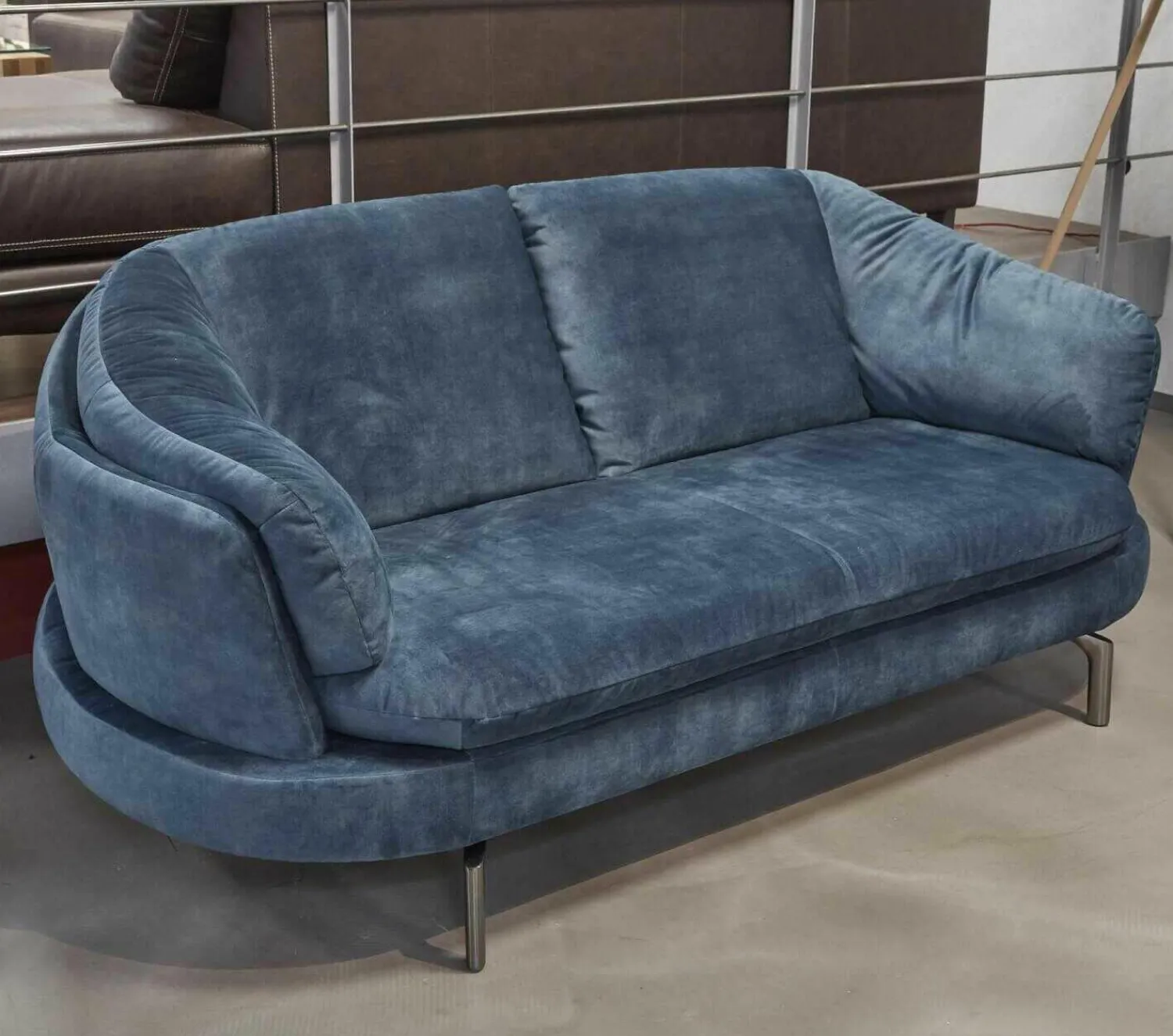 Activineo Polstergruppen|Polstergarnitur Kami Stoff 0735-51 Petrol Füße Anthrazit Verchromt 2 Sofas