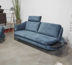 Activineo Polstergruppen|Polstergarnitur Kami Stoff 0735-51 Petrol Füße Anthrazit Verchromt 2 Sofas