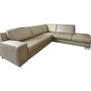 Polinova Ecksofas|Polstergarnitur LS 5460 Leder Vivre Stone 120 Metallfüße Hochglanz
