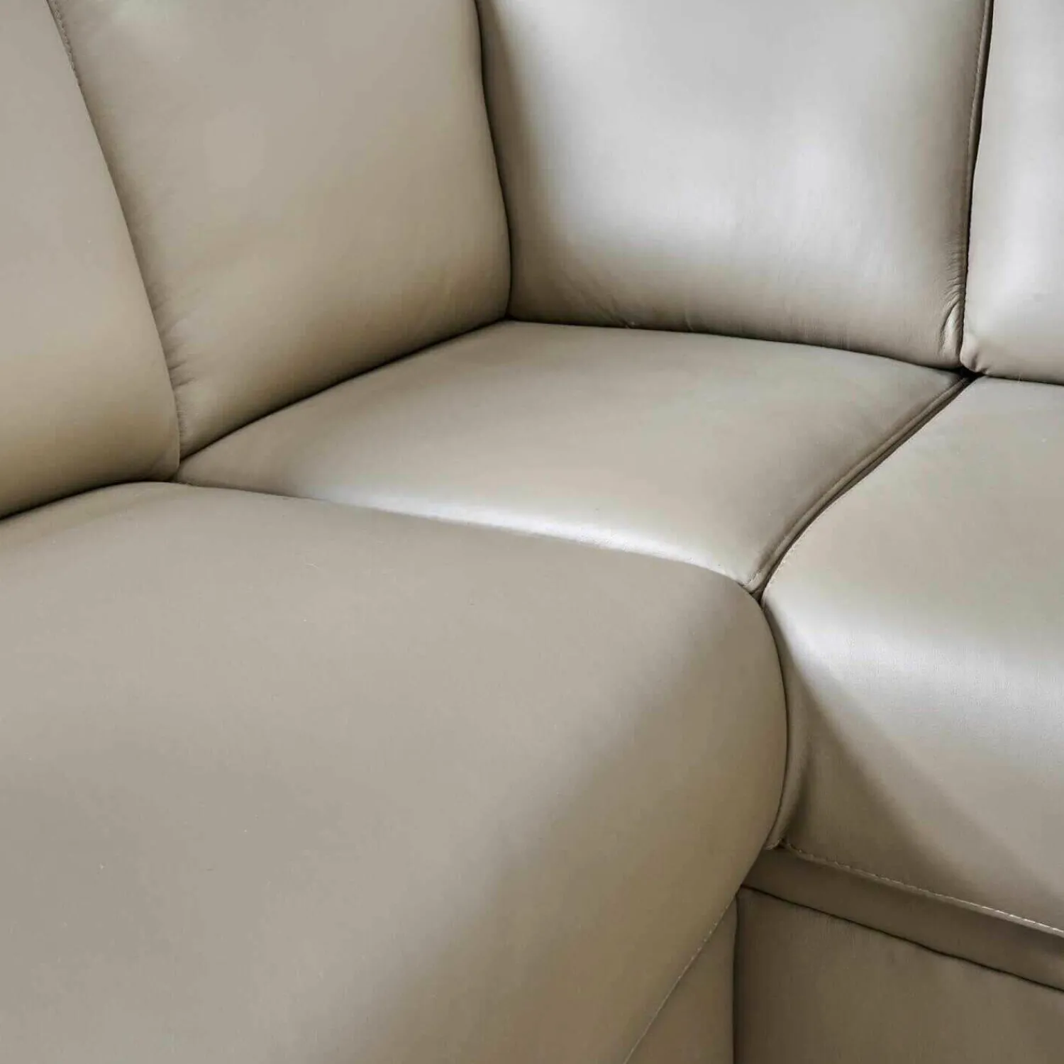 Polinova Ecksofas|Polstergarnitur LS 5460 Leder Vivre Stone 120 Metallfüße Hochglanz