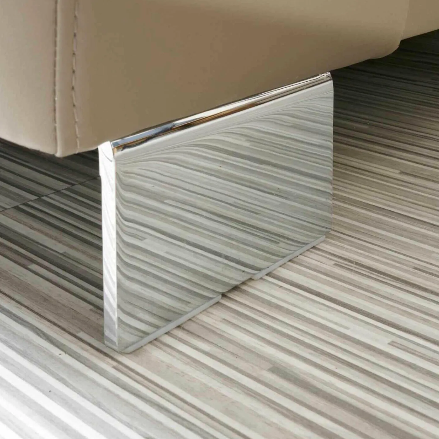 Polinova Ecksofas|Polstergarnitur LS 5460 Leder Vivre Stone 120 Metallfüße Hochglanz