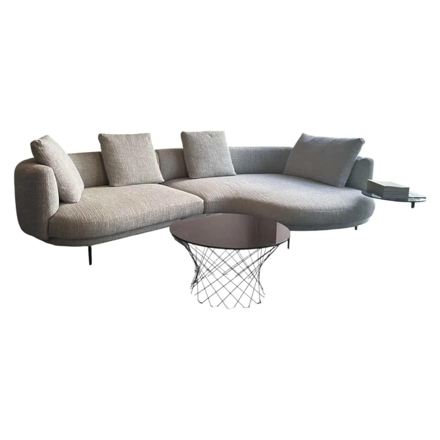 Walter Knoll Polstergruppen|Polstergarnitur Maaru Stoff Namib 7920 Moon Grau Gestell Aluminium Bronze Matt Pulverbeschichtet Mit Kissen