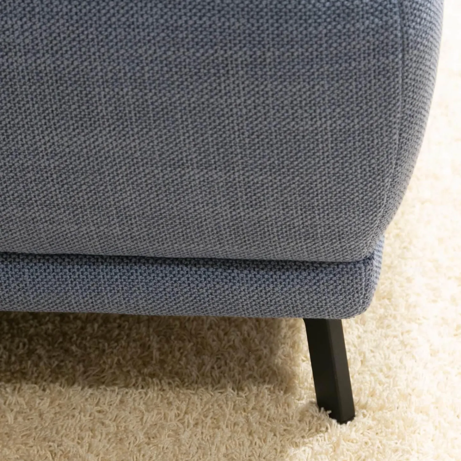 Musterring Ecksofas|Polstergarnitur MR 375 Stoff Picasso Jeans Grau Füße Metall 245 Schwarz Matt Mit Stauraumfunktion Und Kissen