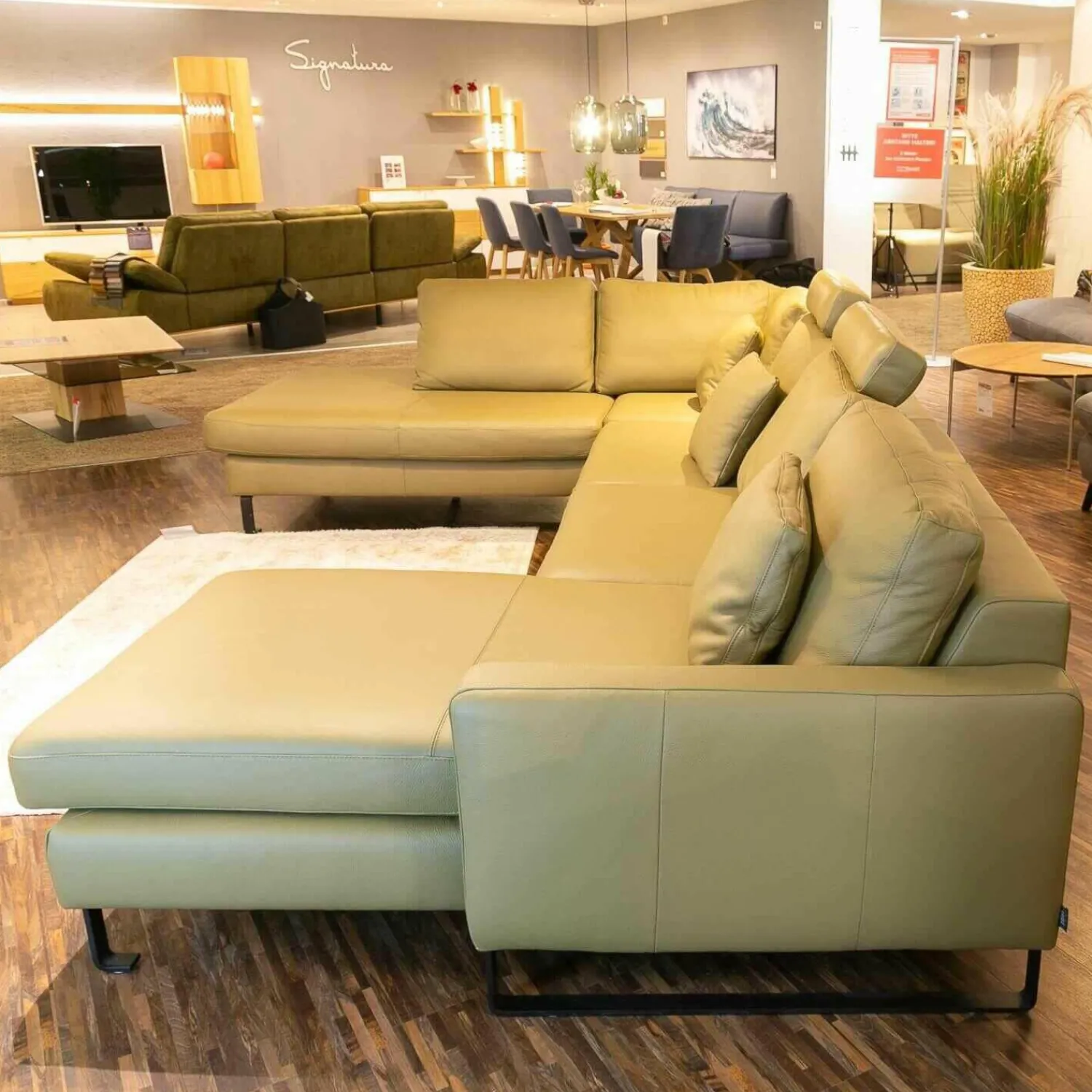 Candy Ecksofas|Polstergarnitur SW Timeless Dickleder Torero Oliv