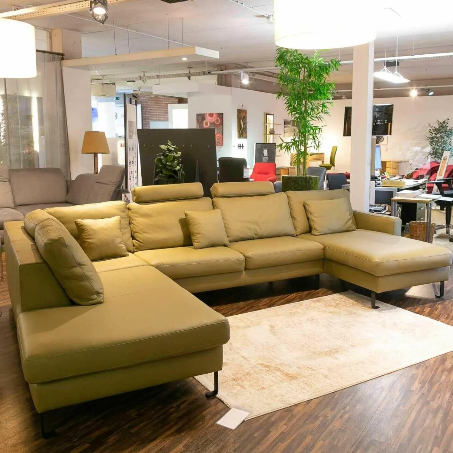 Candy Ecksofas|Polstergarnitur SW Timeless Dickleder Torero Oliv