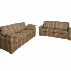 Wemafa Polstergruppen|Polstergarnitur Trento 2er-Set Bezug 226/50 KO Fuß Buche Kirschbaumfarbig