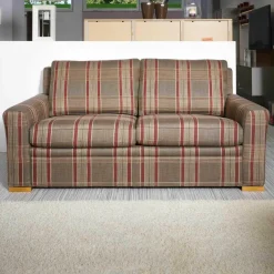 Wemafa Polstergruppen|Polstergarnitur Trento 2er-Set Bezug 226/50 KO Fuß Buche Kirschbaumfarbig